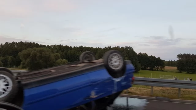 Tczew - Dachowanie na autostradzie A1