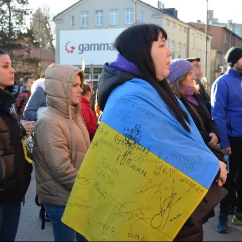 Tczew - Polacy i Ukraińcy ramię w ramię przeciw rosyjskiej agresji