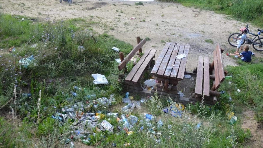 Śmieci nad jeziorem Rokickim