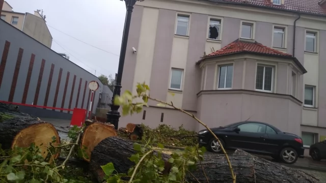 Tczew - Na Pomorzu wieje. Straż usuwa skutki silnych podmuchów