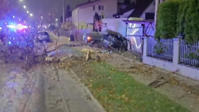 Tczew - Nie dostosował prędkości do warunków i wypadł z drogi [WIDEO]