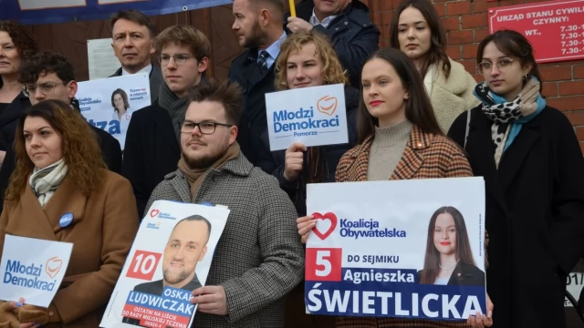 Tczew - Młodzi Demokraci zachęcali do głosowania w wyborach