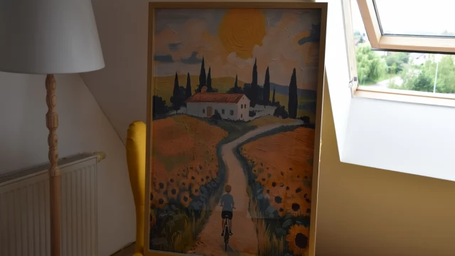 Tczew - obraz pole słoneczników rama ikea 62x94