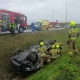 Tczew - Dachowanie na krajowej "22". Droga zablokowana [AKTUALIZACJA]