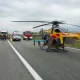 Tczew - Wypadek na A1. Po poważnie rannego kierowcę przyleciał śmigłowiec