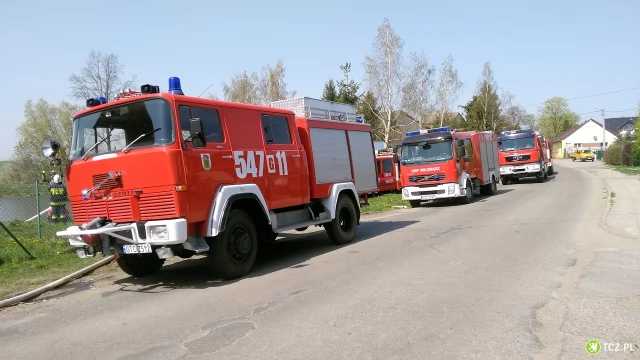 Tczew - Wielki pożar stodoły, płoną sąsiednie budynki