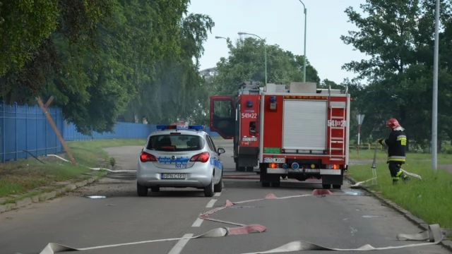 Tczew - Groźnie wyglądający pożar przy ul. Jana z Kolna