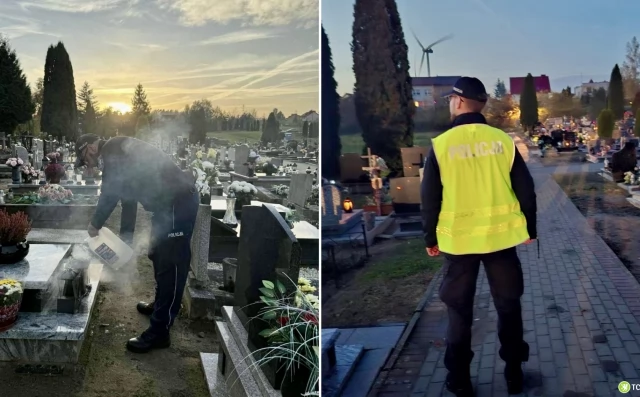Tczew - Policjanci czuwają nad bezpieczeństwem na cmentarzach - apel o rozwagę i ostrożność