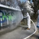 Tczew - Strażacy dezynfekowali przystanki na terenie gminy Tczew