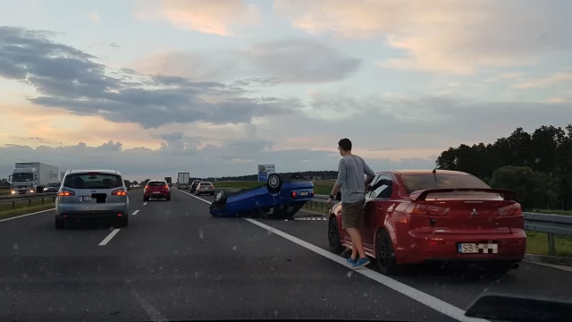 Tczew - Dachowanie na autostradzie A1