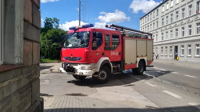 Tczew - Pożar na Wojska Polskiego. Na miejscu 7 zastępów straży