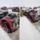 Tczew - DW 224. Ciężarówka wypadła z trasy na przebudowywanym odcinku drogi