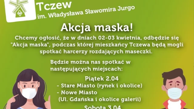 Tczew - Harcerze będą rozdawać maseczki
