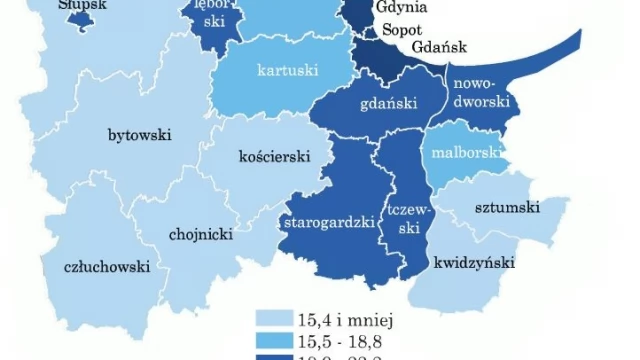 Tczew -  Powiat tczewski - 19 przestępstw na 1000 osób