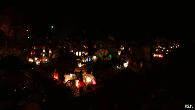 Tczew - Cmentarz nocą z dnia 1.11.2016 - godz. 23 [FOTO] [bez komentarza]