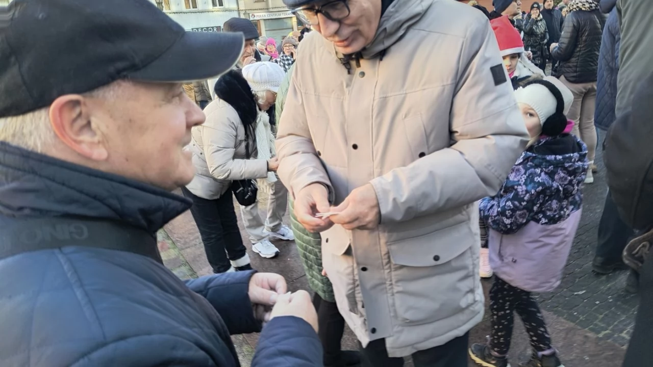 Tczew - Spotkanie opłatkowe na placu Hallera