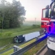 Tczew - A1. Ciężarówka wypadła z trasy