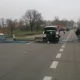 Tczew - Poważna kolizja na dk 91. Przewrócona bramownica zatrzymała ruch