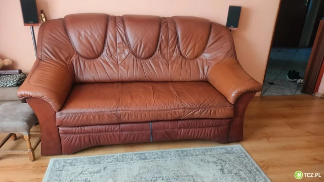 Tczew - Skórzana Sofa 3 osobowa (rozkładana) + fotel