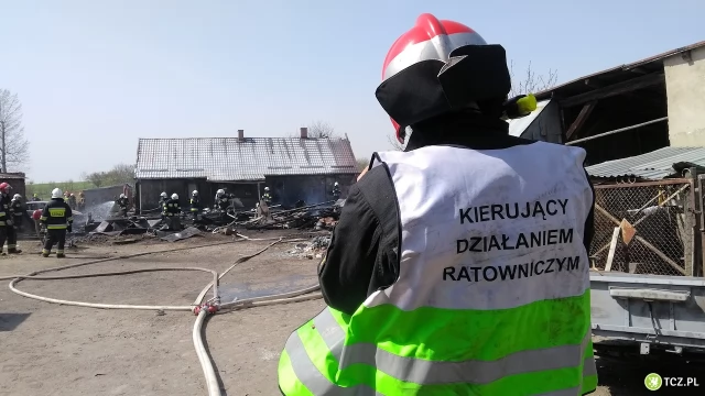 Tczew - Wielki pożar stodoły, płoną sąsiednie budynki