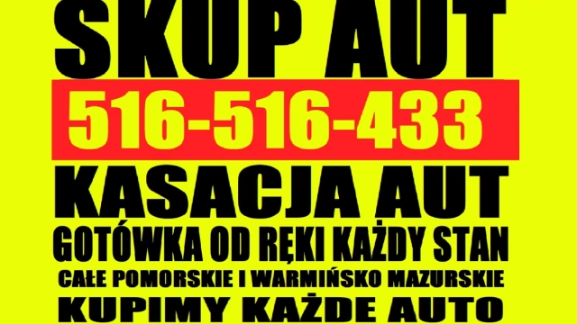 Tczew - Skup Aut t.516516433 Całe Uszkodzone, stare Dobre