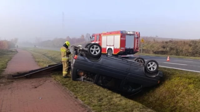 Tczew - Dachowanie na obwodnicy Pelplina