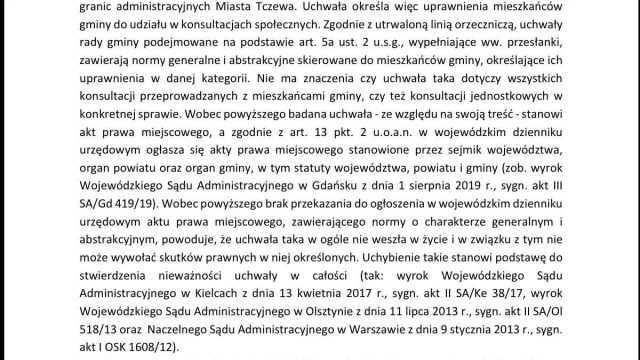 Tczew - Wojewoda unieważniła uchwałę ws. konsultacji o poszerzenie granic. W czwartek nadzwyczajna sesja