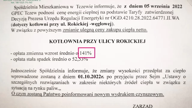 Tczew - Podwyżki ciepła zamiast 40-60 będzie 141%? [AKTUALIZACJA]