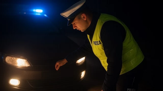 Tczew - Policjanci z drogówki sprawdzali oświetlenie w pojazdach - 10 kierowców ukaranych mandatami