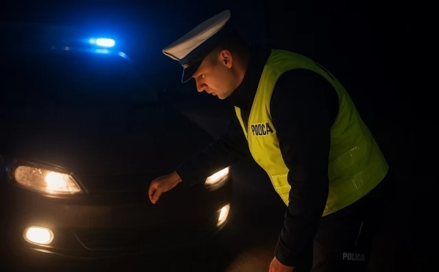 Tczew - Policjanci z drogówki sprawdzali oświetlenie w pojazdach - 10 kierowców ukaranych mandatami