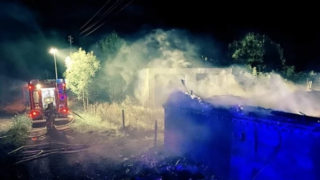Tczew - Pożar domu jednorodzinnego w Pieniążkowie