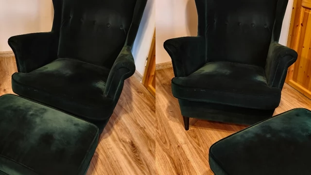 Tczew - Fotel uszak Ikea STRANDMON + podnóżek