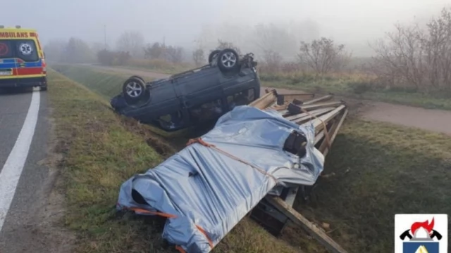 Tczew - Dachowanie na obwodnicy Pelplina