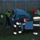 Tczew - Dachowanie na A1 - prawdopodobnie pękła opona