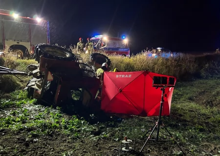 Tczew - Tragedia pod Gniewem. Mężczyzna przygnieciony przez ciągnik