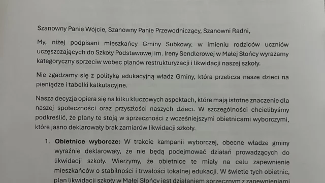 Tczew - Burzliwa dyskusja o przyszłości szkoły w Małej Słońcy. Grozi jej zamknięcie?
