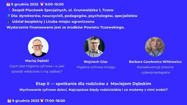 Tczew - KLIKAJ Z GŁOWĄ. Rzecz o higienie cyfrowej - ważne dla nauczycieli i rodziców!