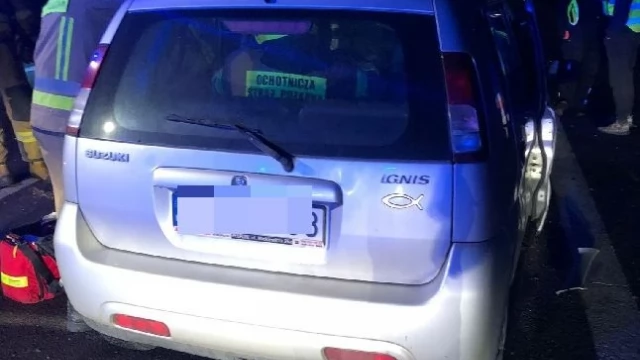 Tczew - Zderzenie osobówki z koparką na dk "91"
