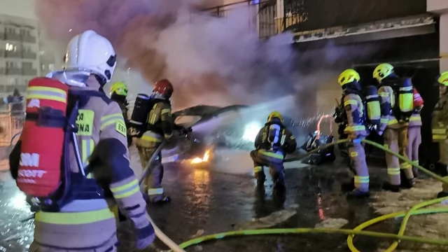 Tczew - Pożar na Jurgo. Spłonęło Audi