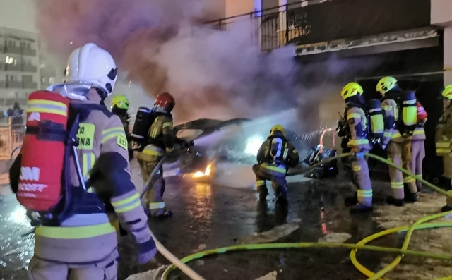 Tczew - Pożar na Jurgo. Spłonęło Audi