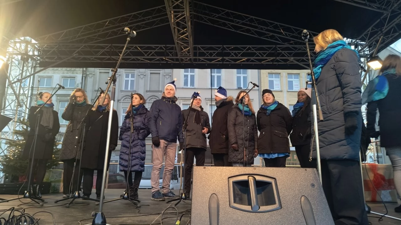 Tczew - Spotkanie opłatkowe na placu Hallera