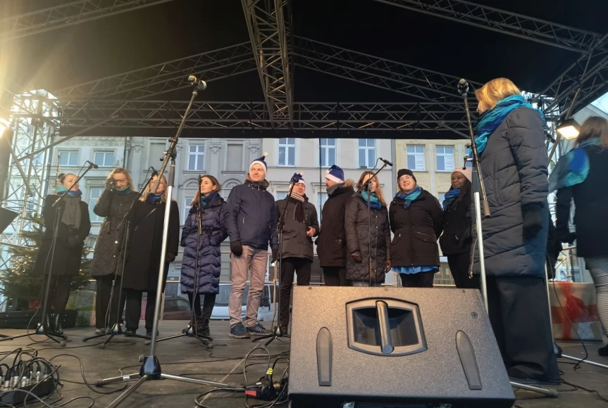 Tczew - Spotkanie opłatkowe na placu Hallera