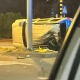 Tczew - Jagiellońska/Rokicka. Auto dachowało po wypadku