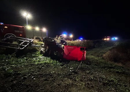 Tczew - Tragedia pod Gniewem. Mężczyzna przygnieciony przez ciągnik