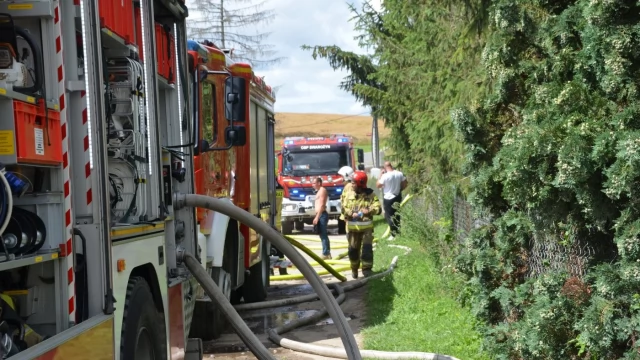 Tczew - Pożar w Stanisławiu. Na miejscu działało kilka jednostek