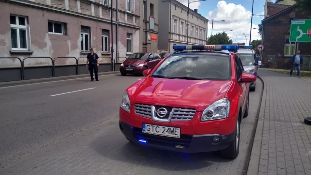 Tczew - Pożar na Wojska Polskiego. Na miejscu 7 zastępów straży