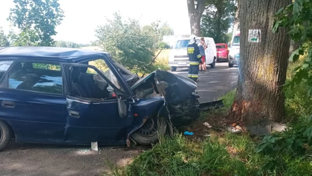 Tczew - Auto wjechało w drzewo - poszkodowane 4-letnie dziecko