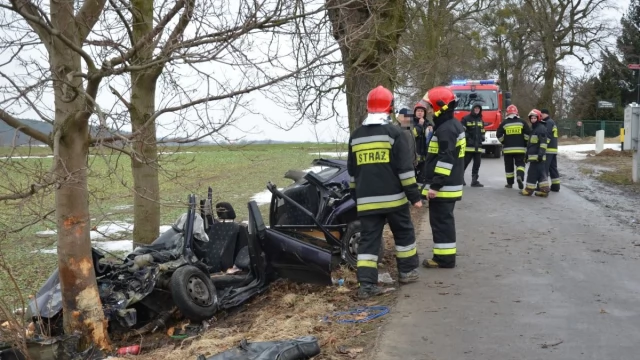 Tczew - Wypadek w Narkowach. Ranna osoba uwięziona w aucie