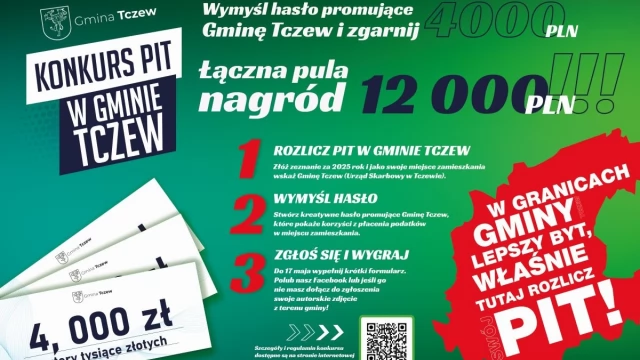 Tczew - Konkurs PIT w Gminie Tczew. Do wygrania 12 tysięcy złotych
