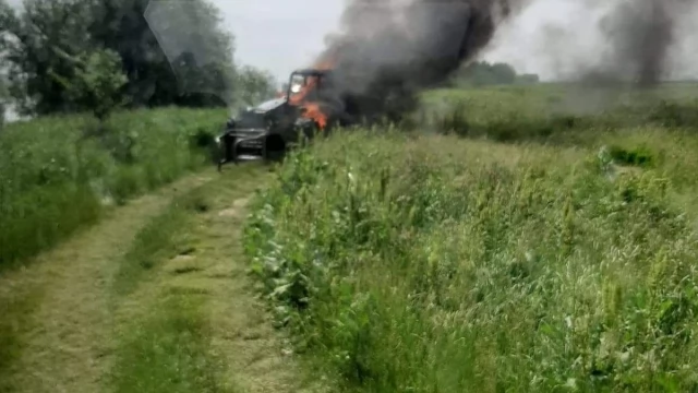Tczew - Małe Walichnowy. Pożar ładowarki teleskopowej